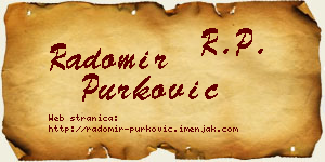 Radomir Purković vizit kartica